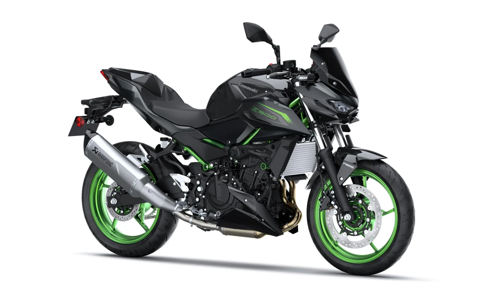 Kawasaki Z500 SE Performance Akrapovič MY26, fotografía oficial