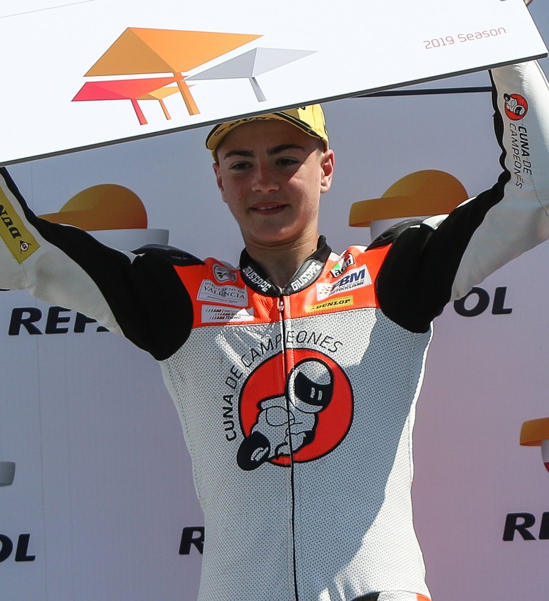 Izan Guevara en Valencia en 2019. Retrato de archivo, anterior a su etapa actual de Moto2.