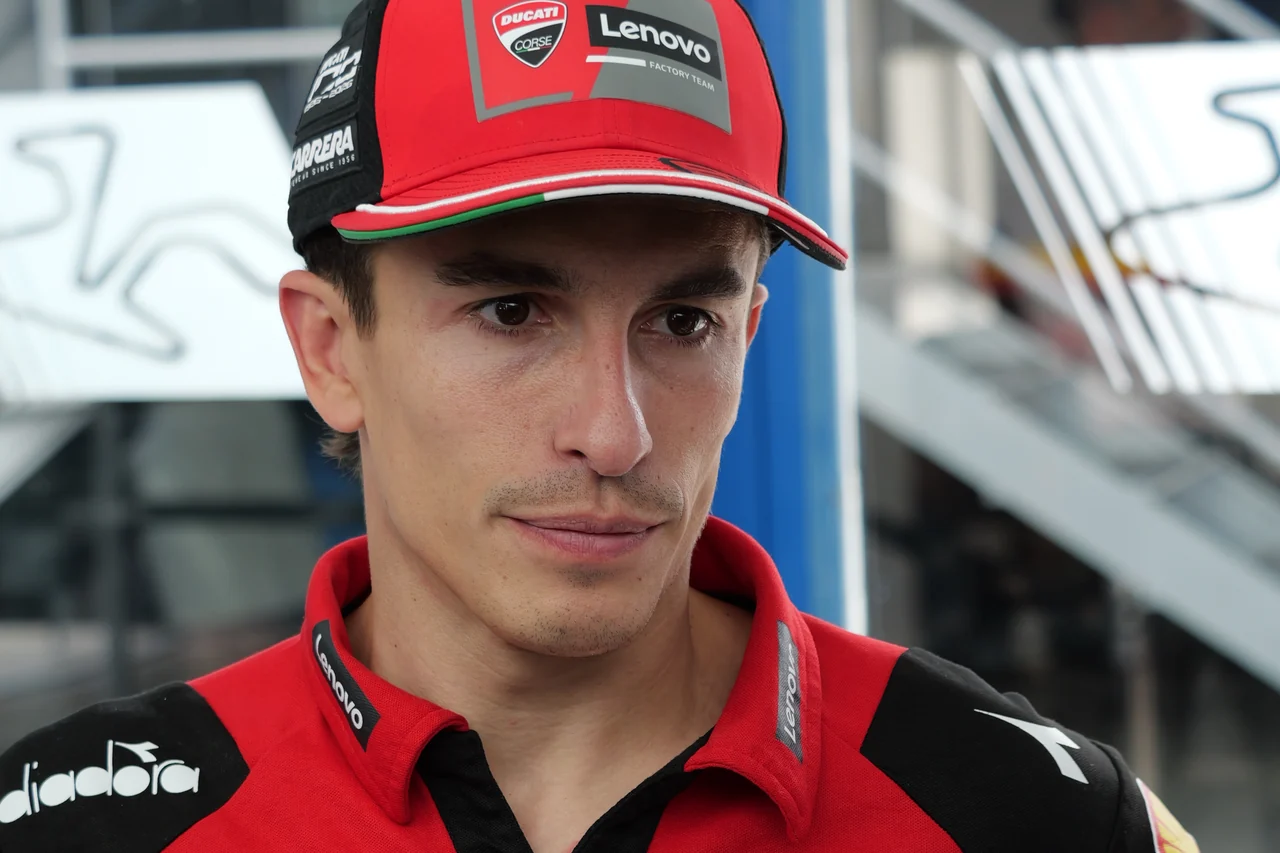 Marc Márquez en el GP de España de 2026, en Jerez. Fotografía de archivo; no muestra la clasificación de Indonesia ni el encuentro con Jorge Martín.