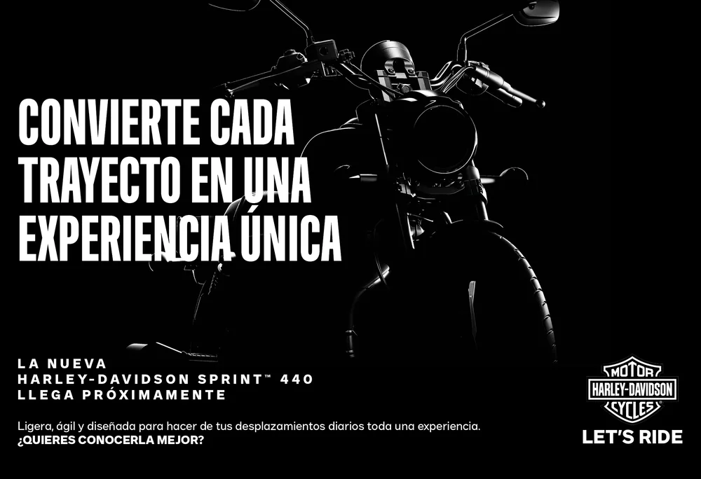 Imagen promocional del avance Sprint 440 difundida por Cantabria Harley-Davidson; no es una prueba de conducción.