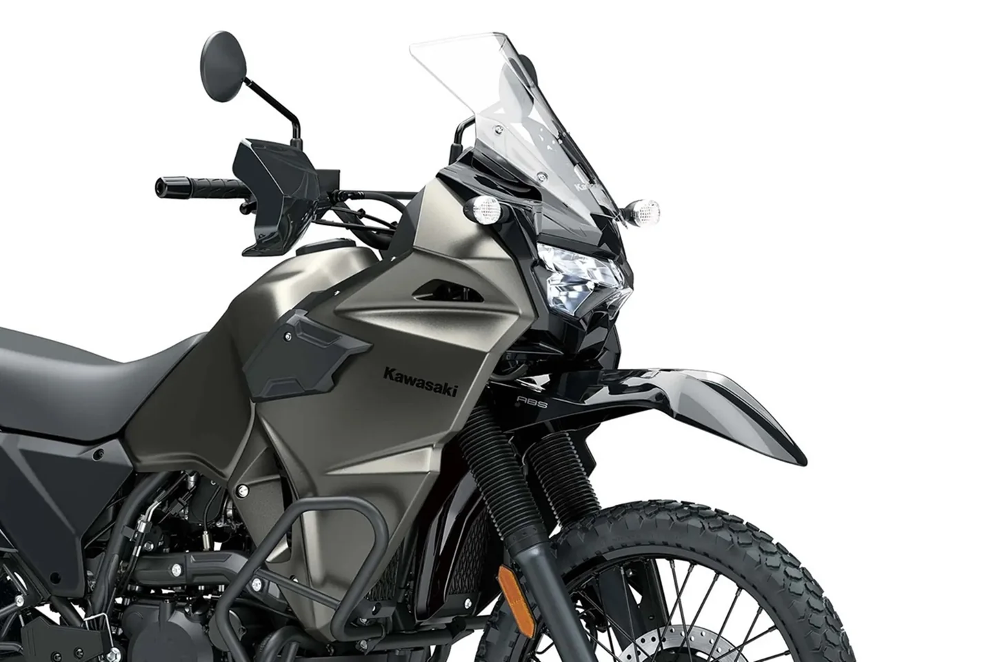 Kawasaki KLR650 DF ABS 2027 en una imagen oficial difundida por SoyMotero. Versión destinada al mercado norteamericano.