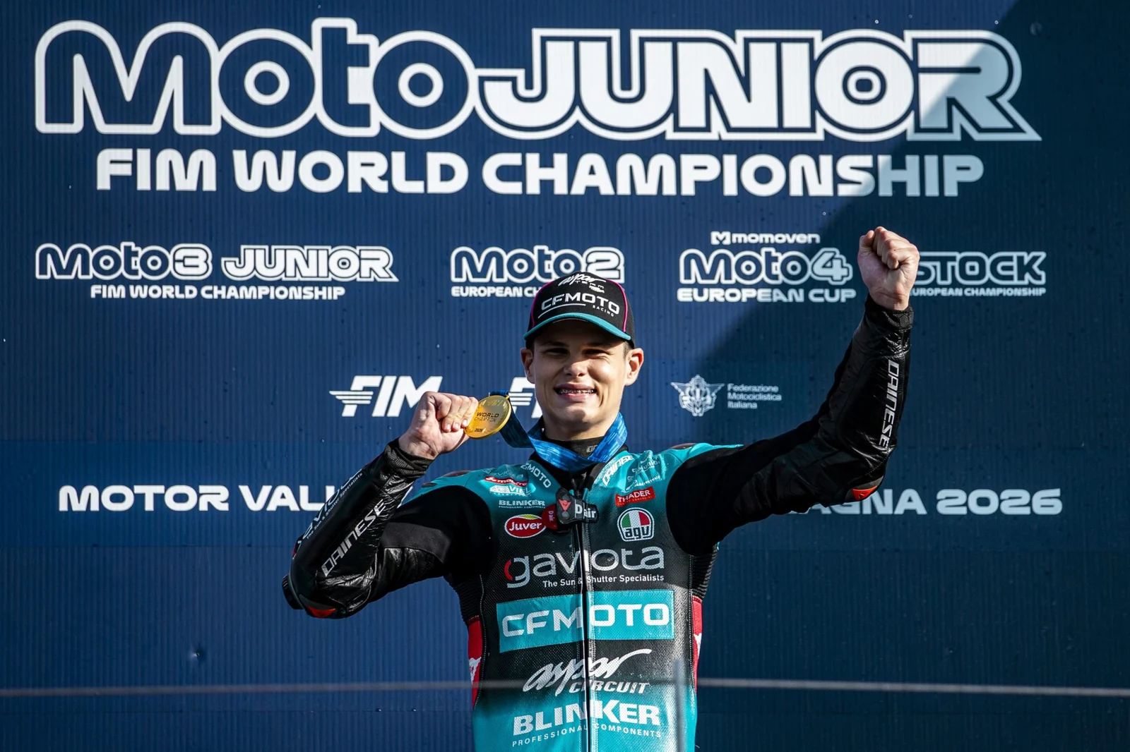 Carlos Cano en la fotografía publicada por el CFMOTO Aspar Team para anunciar su salto al Mundial de Moto3 en 2027.