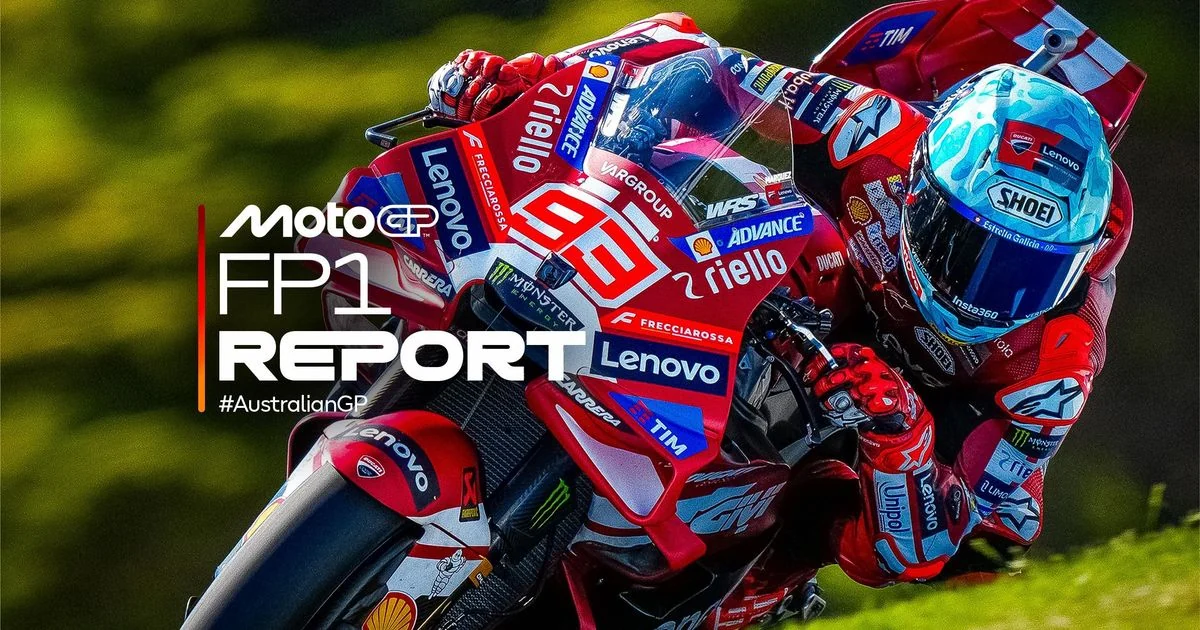 Gráfica oficial de MotoGP con Marc Márquez para el FP1 de Australia del 23 de octubre.