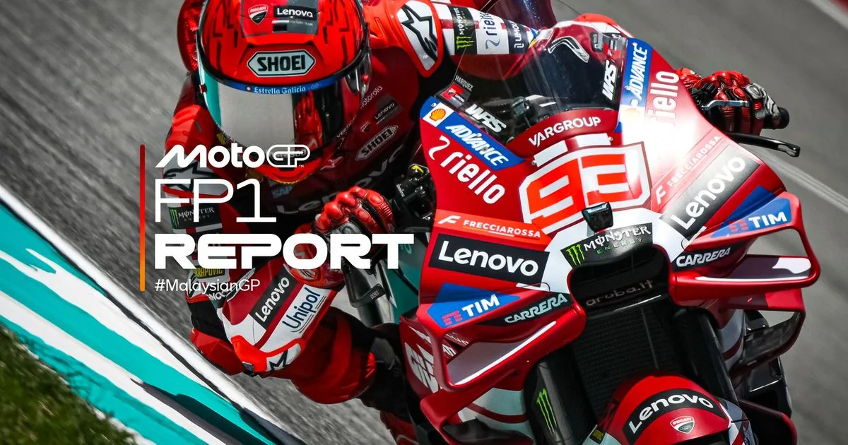 Marc Márquez en la imagen de la crónica oficial del FP1 de Malasia del 30 de octubre de 2026. Redimensionada y convertida a WebP.