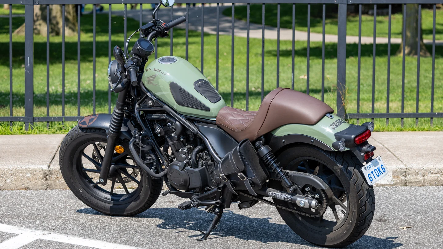 Honda CMX500 Rebel fotografiada en Leamington, Canadá, el 2 de agosto de 2025. Imagen de archivo ilustrativa: no es la Rebel 2027 ni muestra sus novedades.